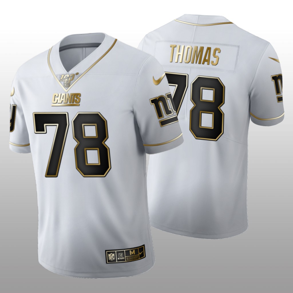 2020 NFL Draft New York Giants Andrew Thomas Golden Edition White Jersey