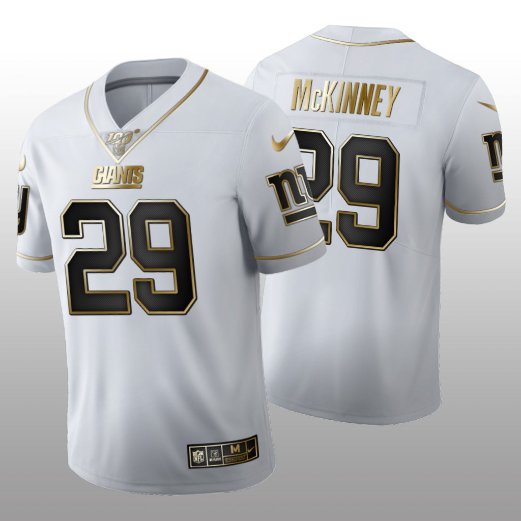 2020 NFL Draft New York Giants Xavier McKinney Golden Edition White Jersey