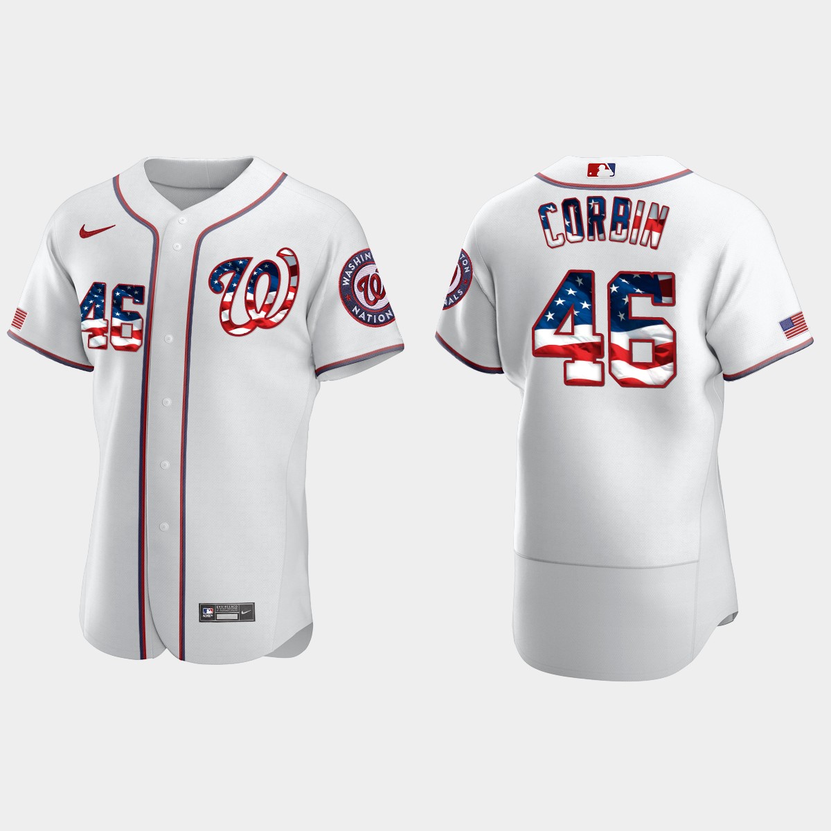 2020 Stars And Stripes Washington Nationals Patrick Corbin 4th of July Jersey – White