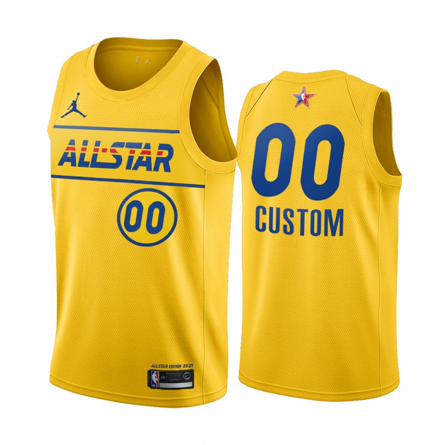 2021 All-Star #00 Custom Gold Game Jersey