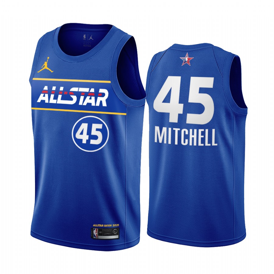 2021 All-Star Donovan Mitchell Jersey Blue Western Conference Jazz Uniform