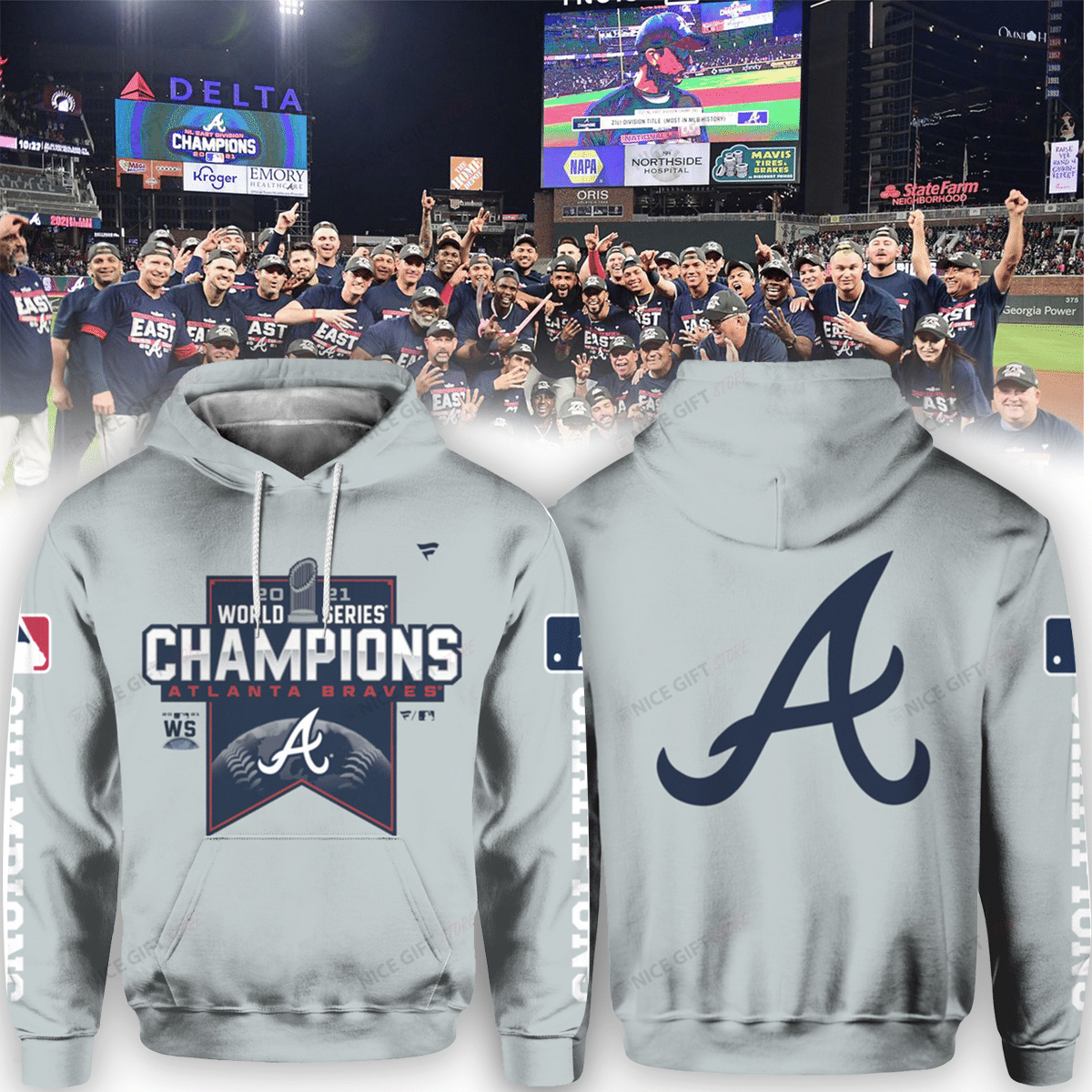 2021 World Series Champions Atlanta Braves 3D Hoodie Gift For Fans