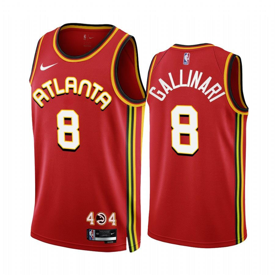 2022-23 Atlanta Hawks Danilo Gallinari 8 Red Icon Edition Stitched Jersey – Men Stitched Jersey