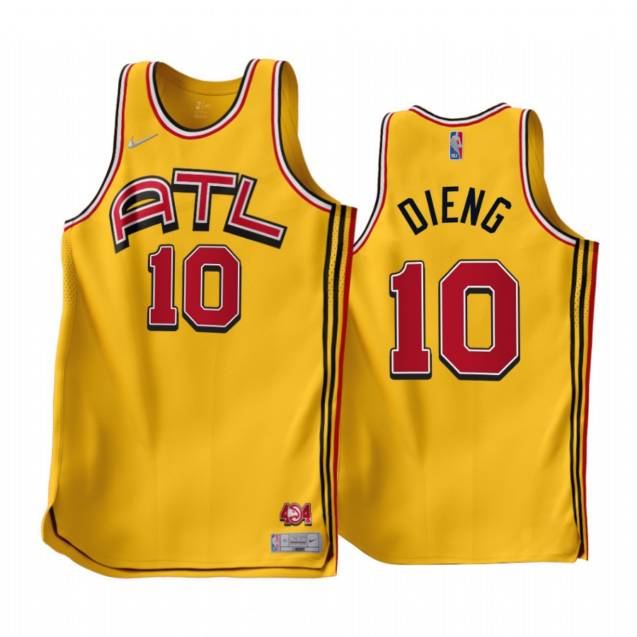 2022-23 Atlanta Hawks Gorgui Dieng 10 Gold Earned Edition Men Stitched Jersey