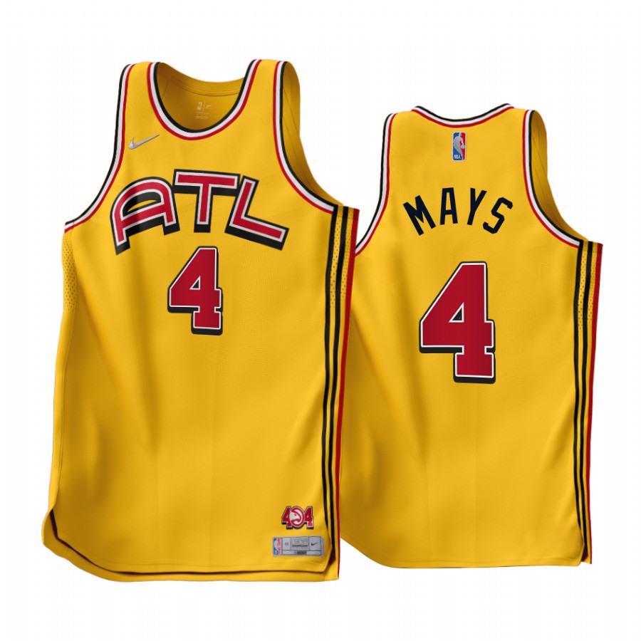 2022-23 Atlanta Hawks Skylar Mays 4 Gold Earned Edition Men Stitched Jersey