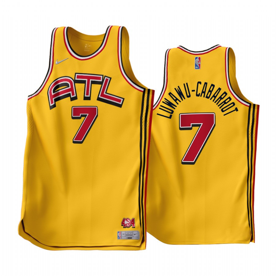 2022-23 Atlanta Hawks Timothe Luwawu-Cabarrot 7 Gold Earned Edition Men Stitched Jersey