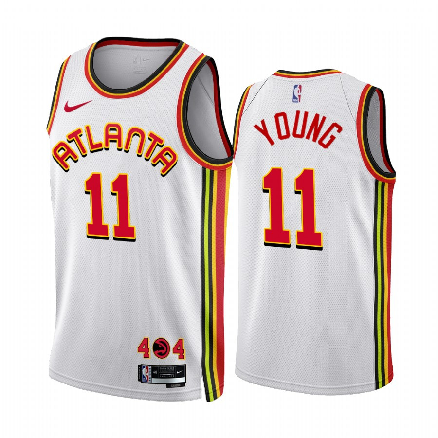 2022-23 Atlanta Hawks Trae Young 11 White Association Edition Men Stitched Jersey