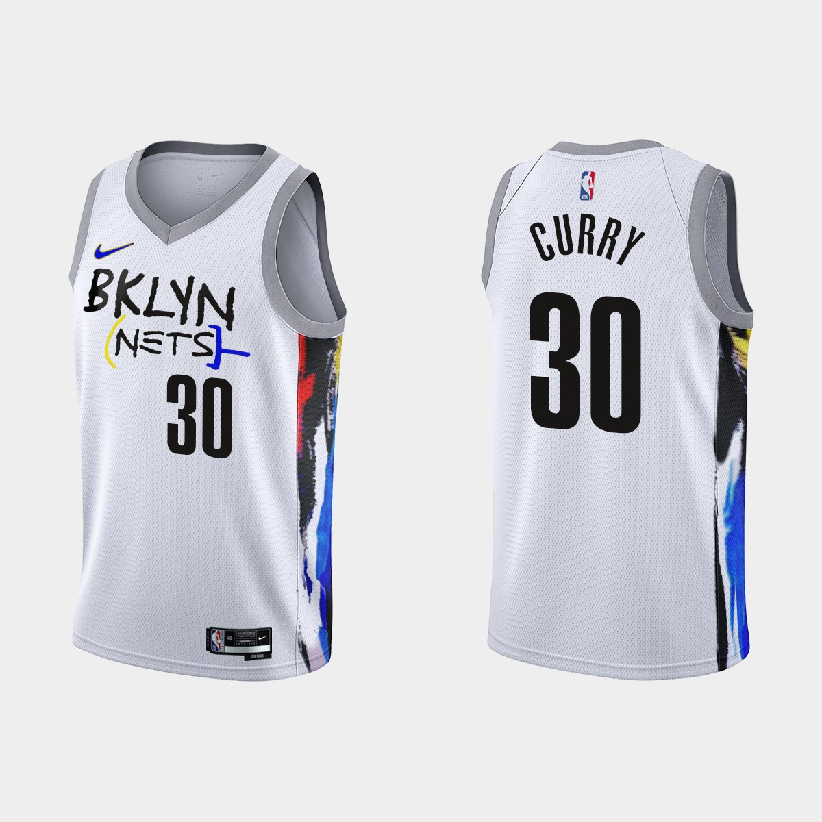 2022-23 Brooklyn Nets Seth Curry 30 City Edition White Swingman Men Stitched Jersey