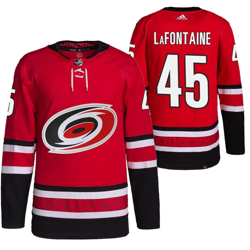 2022-23 Carolina Hurricanes Jack LaFontaine Red Home Primegreen Stitched Jersey