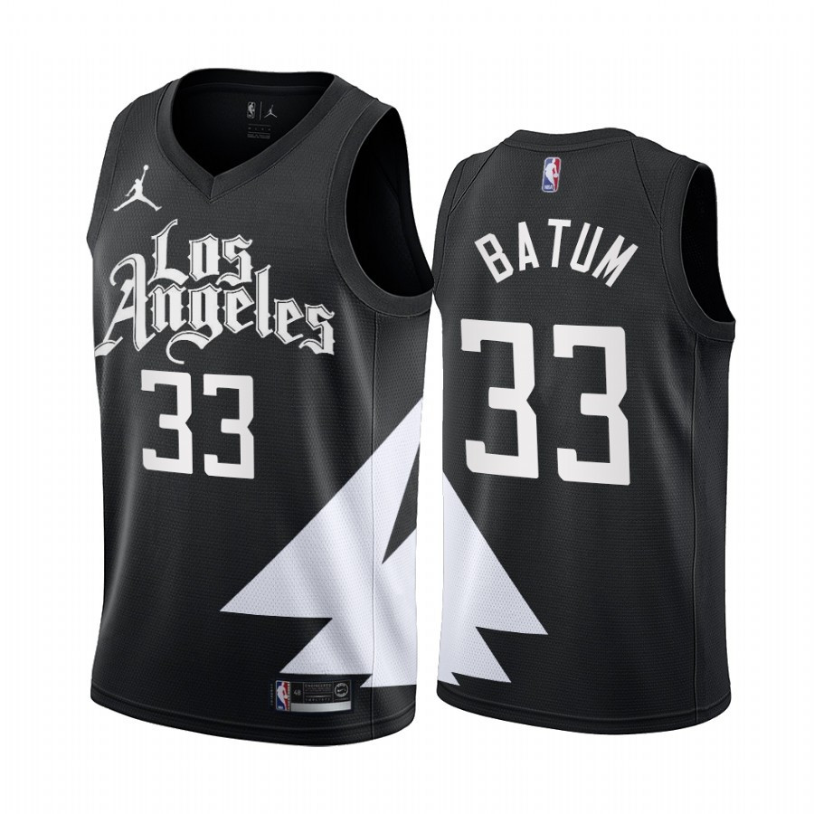 2022-23 Los Angeles Clippers Nicolas Batum 33 Black Statement Edition Stitched Jersey