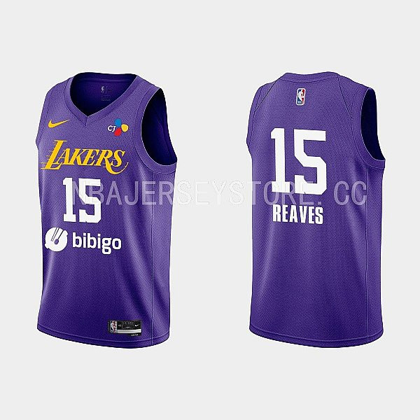2022-23 Los Angeles Lakers Austin Reaves Training Camp Purple Men Stitched Jersey