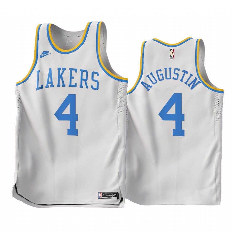 2022-23 Los Angeles Lakers D.J. Augustin 4 White Classic Edition Stitched Jersey