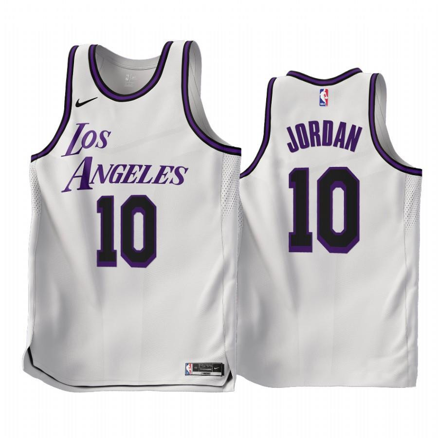2022-23 Los Angeles Lakers DeAndre Jordan 10 White City Edition Stitched Jersey – Men Stitched Jersey