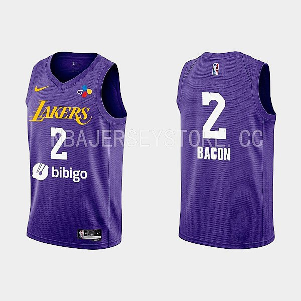 2022-23 Los Angeles Lakers Dwayne Bacon Training Camp Purple Men Stitched Jersey