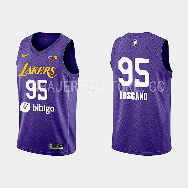 2022-23 Los Angeles Lakers Juan Toscano-Anderson Training Camp Purple Men Stitched Jersey