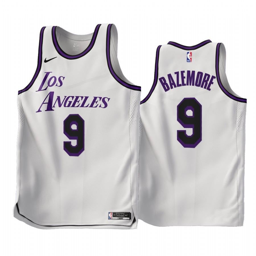 2022-23 Los Angeles Lakers Kent Bazemore 9 White City Edition Jersey – Men Jersey
