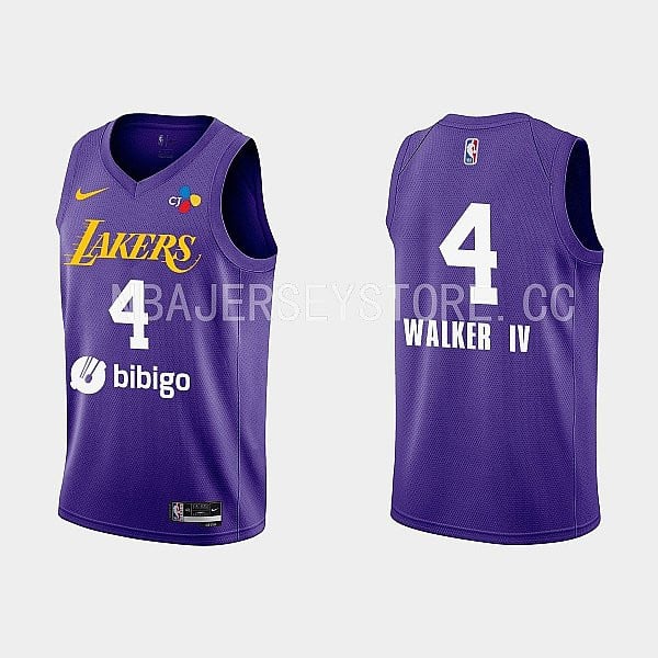 2022-23 Los Angeles Lakers Lonnie Walker IV Training Camp Purple Men Jersey