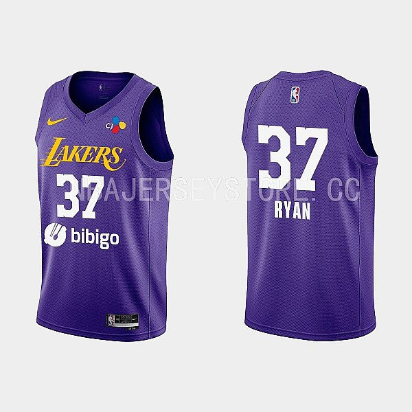 2022-23 Los Angeles Lakers Matt Ryan Training Camp Purple Men Stitched Jersey