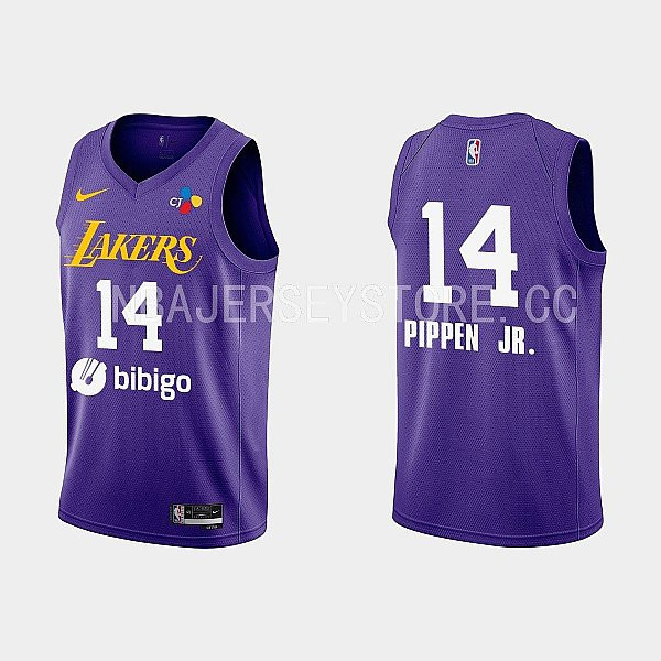 2022-23 Los Angeles Lakers Scotty Pippen Jr. Training Camp Purple Men Stitched Jersey
