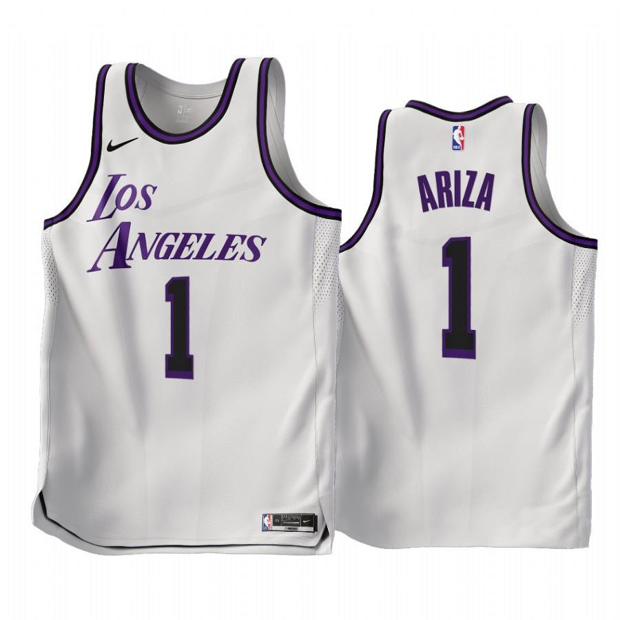 2022-23 Los Angeles Lakers Trevor Ariza 1 White City Edition Stitched Jersey – Men Stitched Jersey
