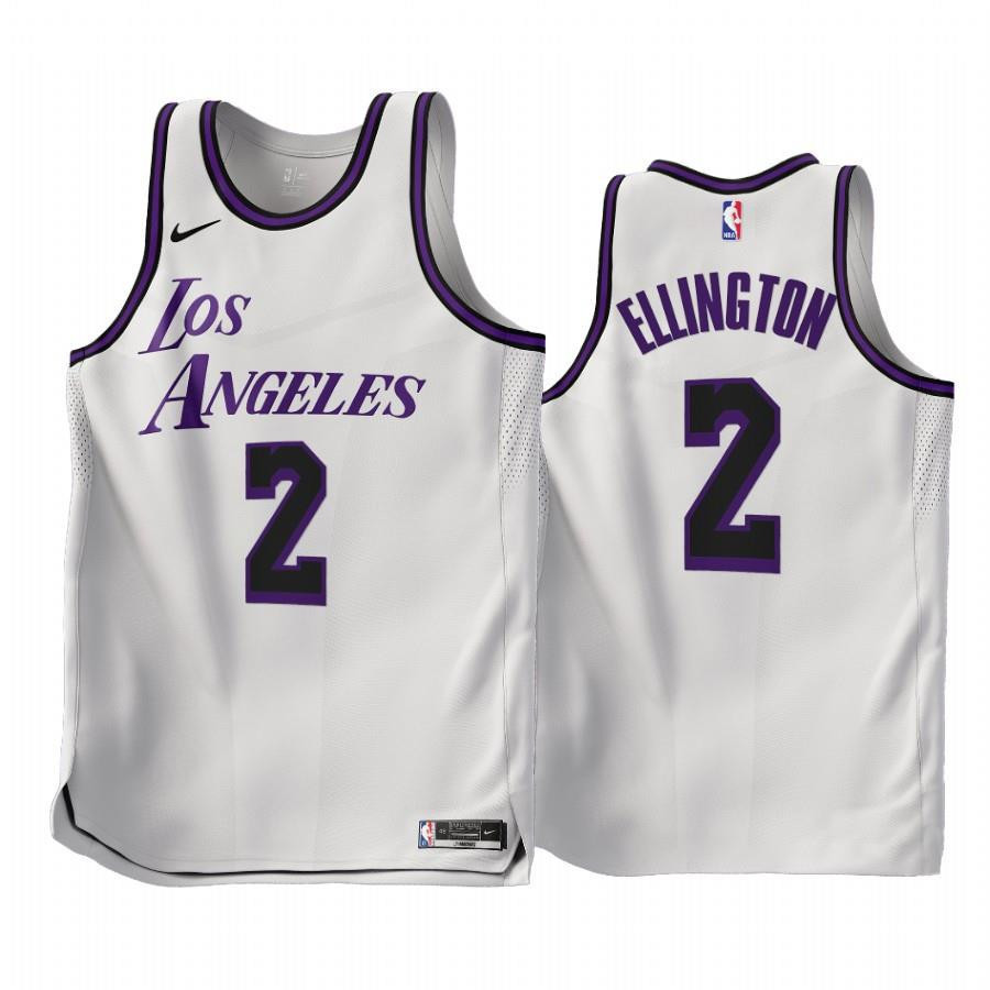 2022-23 Los Angeles Lakers Wayne Ellington 2 White City Edition Stitched Jersey – Men Stitched Jersey