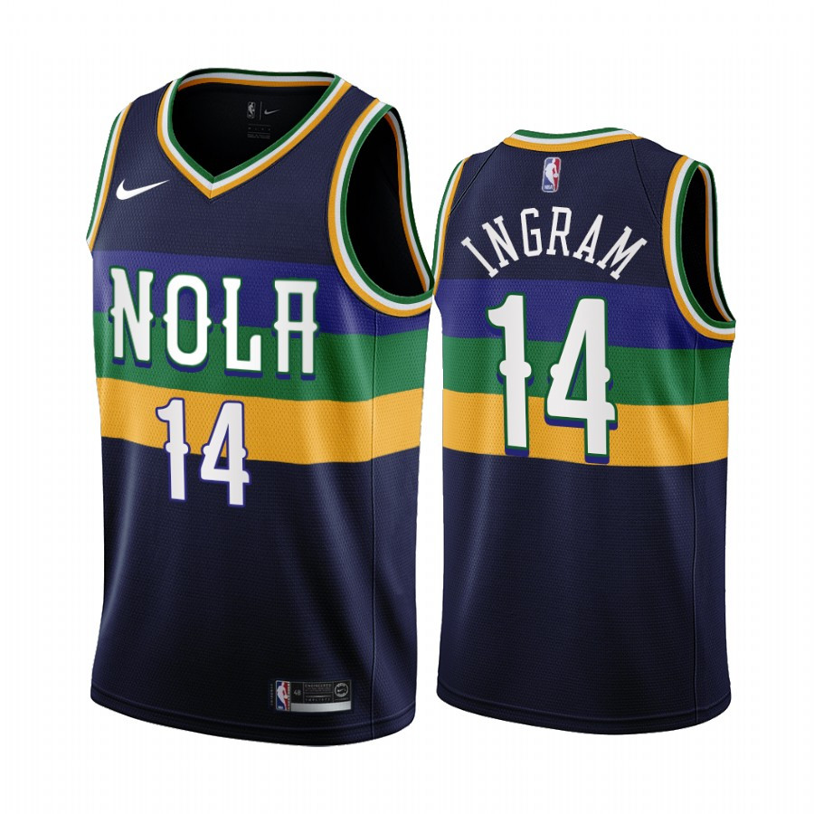 2022-23 New Orleans Pelicans Brandon Ingram 14 Navy City Edition Stitched Jersey