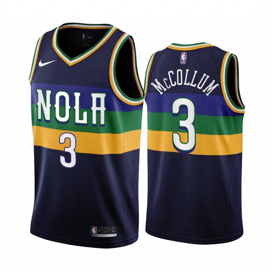 2022-23 New Orleans Pelicans C.J. McCollum 3 Navy City Edition Stitched Jersey