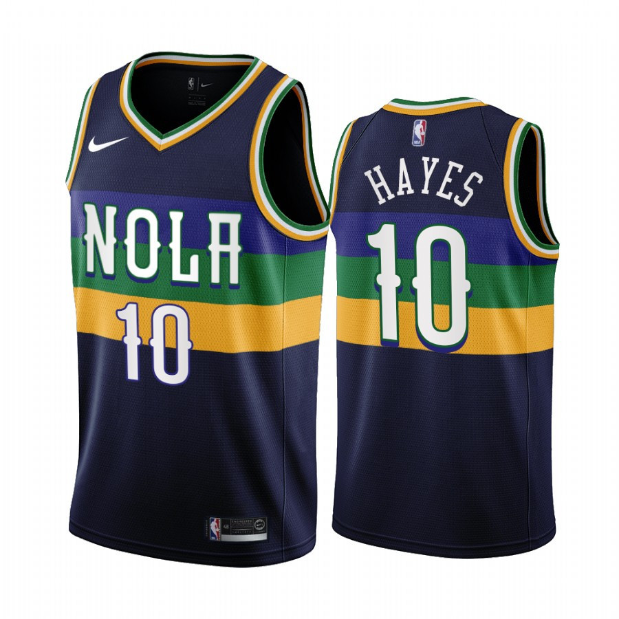 2022-23 New Orleans Pelicans Jaxson Hayes 10 Navy City Edition Stitched Jersey