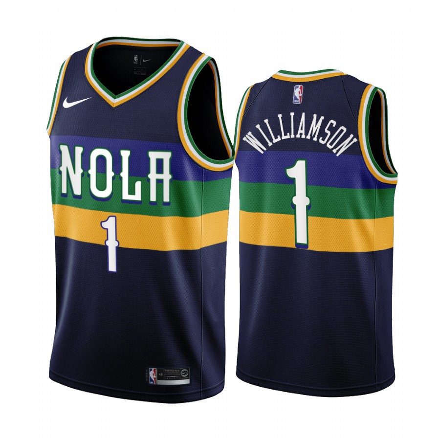 2022-23 New Orleans Pelicans Zion Williamson 1 Navy City Edition Stitched Jersey