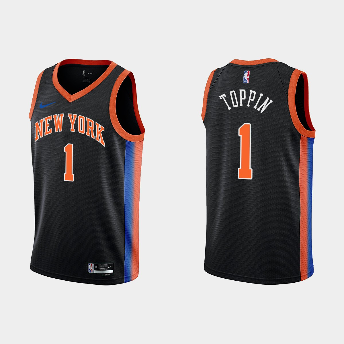 2022-23 New York Knicks Obi Toppin 1 City Edition Black Swingman Men Stitched Jersey