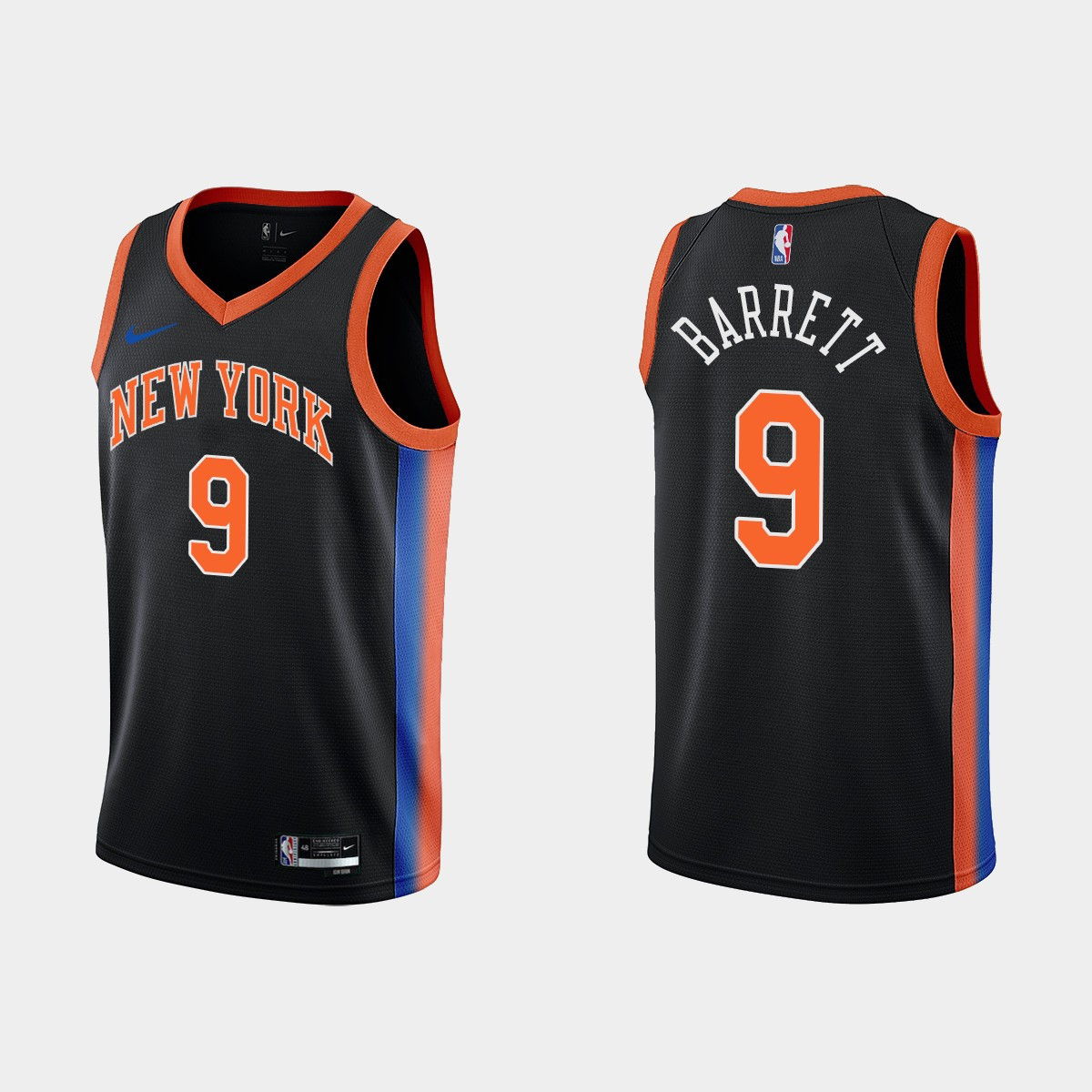 2022-23 New York Knicks RJ Barrett 9 City Edition Black Swingman Men Stitched Jersey