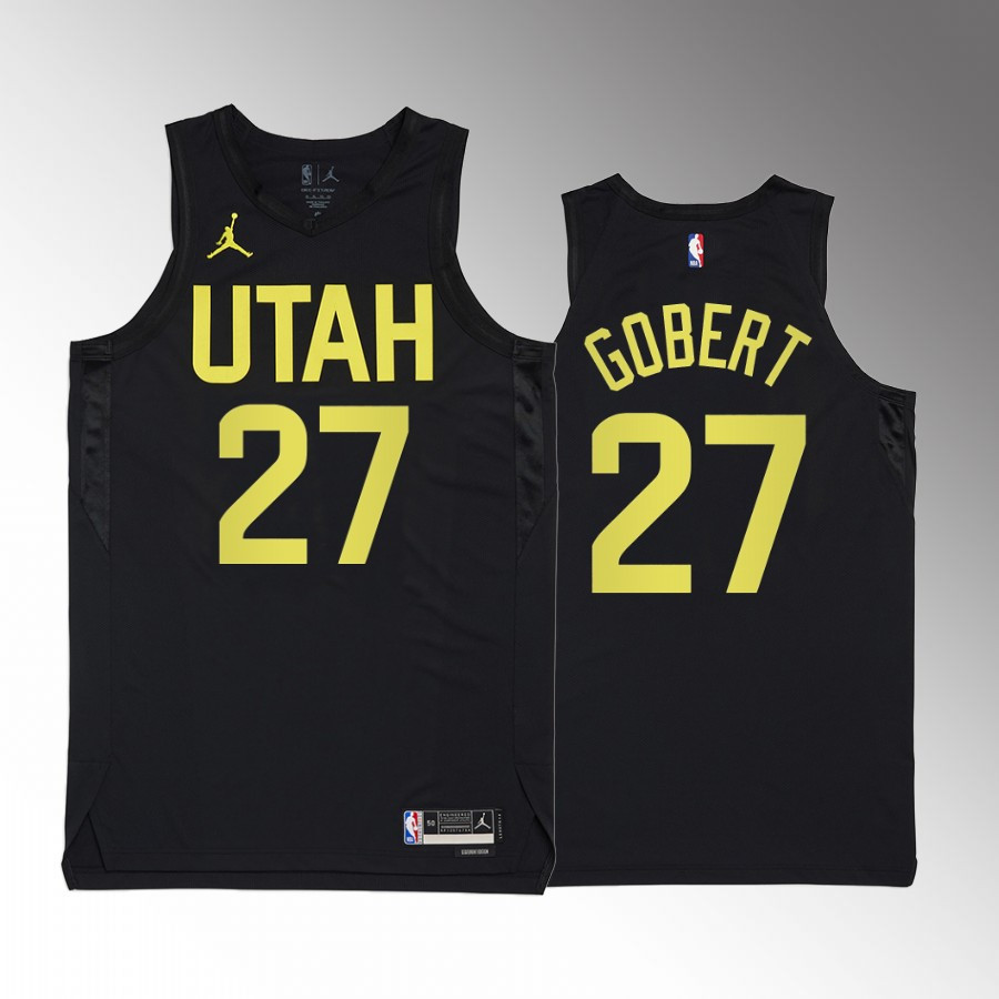 2022-23 Utah Jazz Rudy Gobert 27 Black Statement Edition Men Stitched Jersey