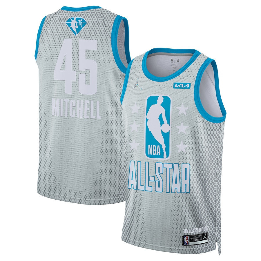 2022 All-Star Game Donovan Mitchell 45 Swingman Stitched Jersey – Gray