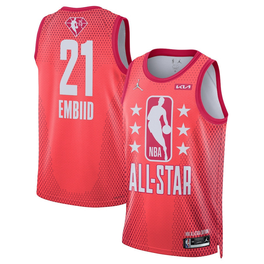 2022 All-Star Game Joel Embiid 21 Swingman Stitched Jersey – Maroon