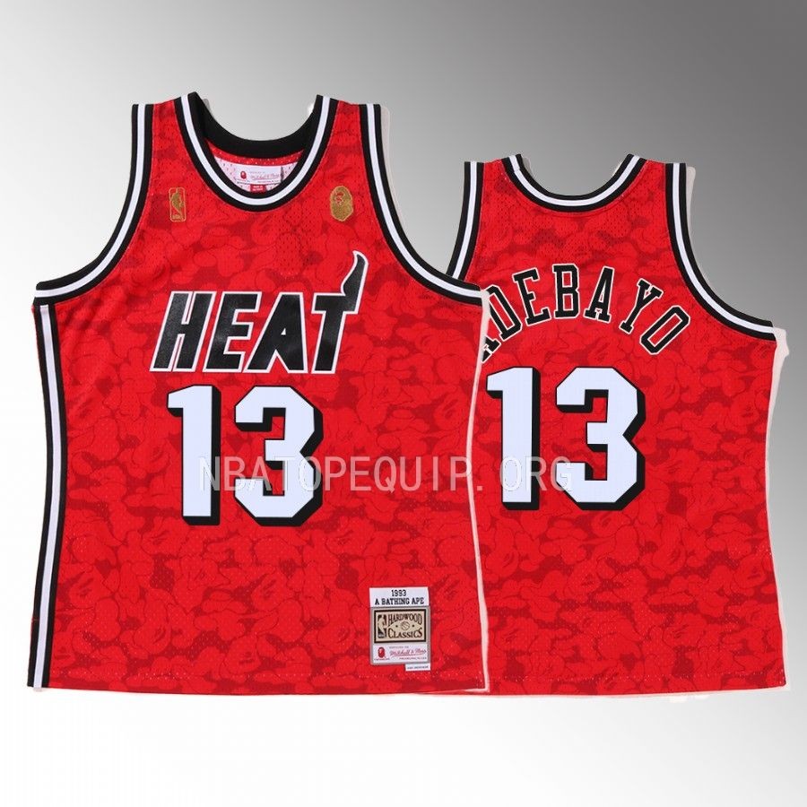 2022 BAPE Miami Heat Bam Adebayo Red Jersey 13 Camo Tanktop Men’s Jersey Shirt