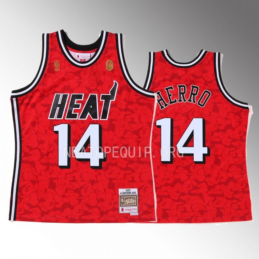 2022 BAPE Miami Heat Tyler Herro Red Jersey 14 Camo Tanktop Men’s Jersey Shirt