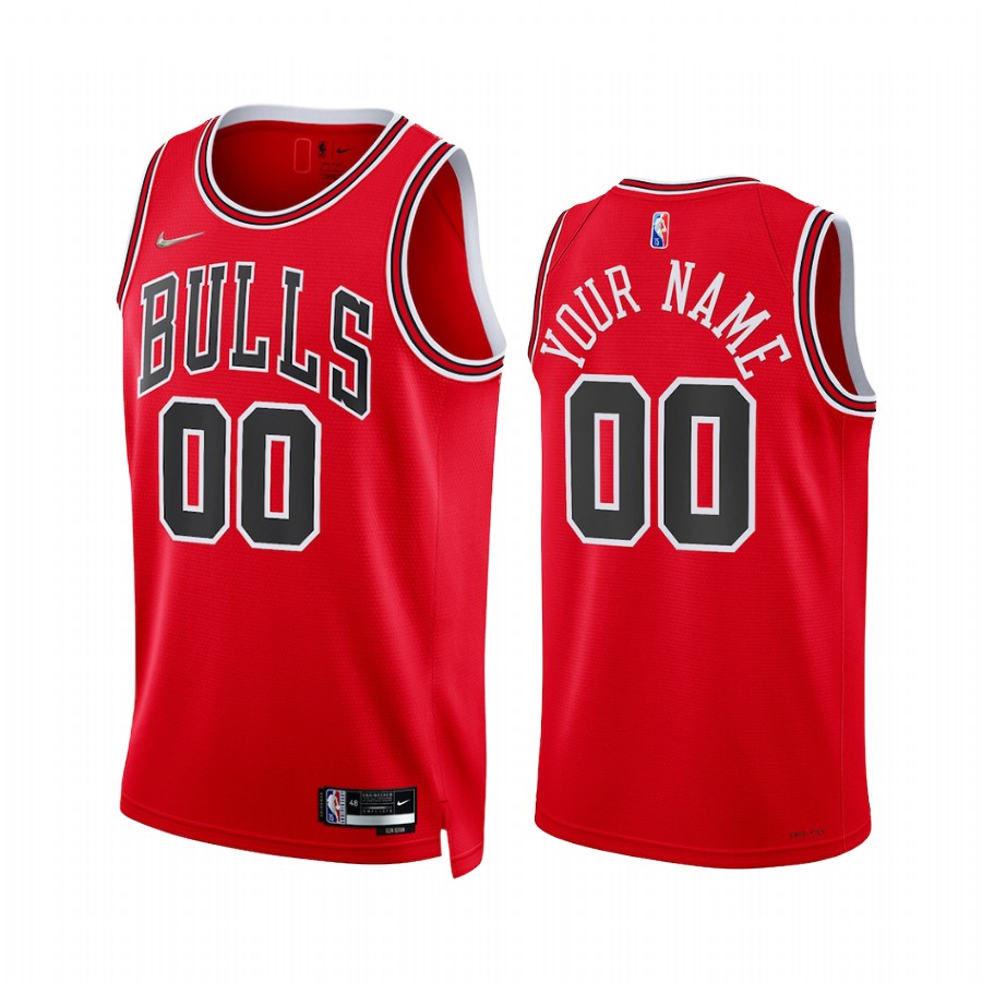 2022 Chicago Bulls Custom Red Icon Edition #00 Jersey