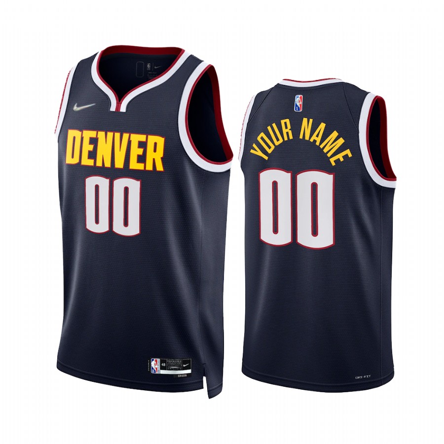 2022 Denver Nuggets Custom Navy Icon Edition #00 Jersey