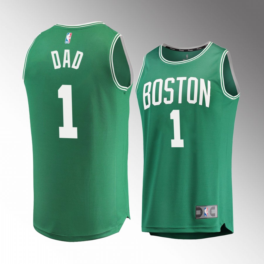 2022 Fathers Day Gift Boston Celtics Greatest Dad Jersey Green #1 chioce