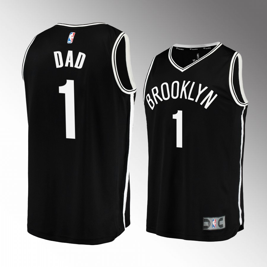 2022 Fathers Day Gift Brooklyn Nets Greatest Dad Jersey Black #1 chioce