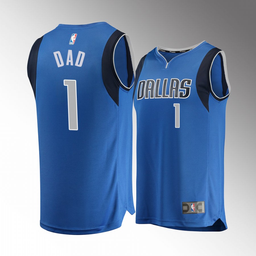 2022 Fathers Day Gift Dallas Mavericks Greatest Dad Jersey Royal #1 chioce