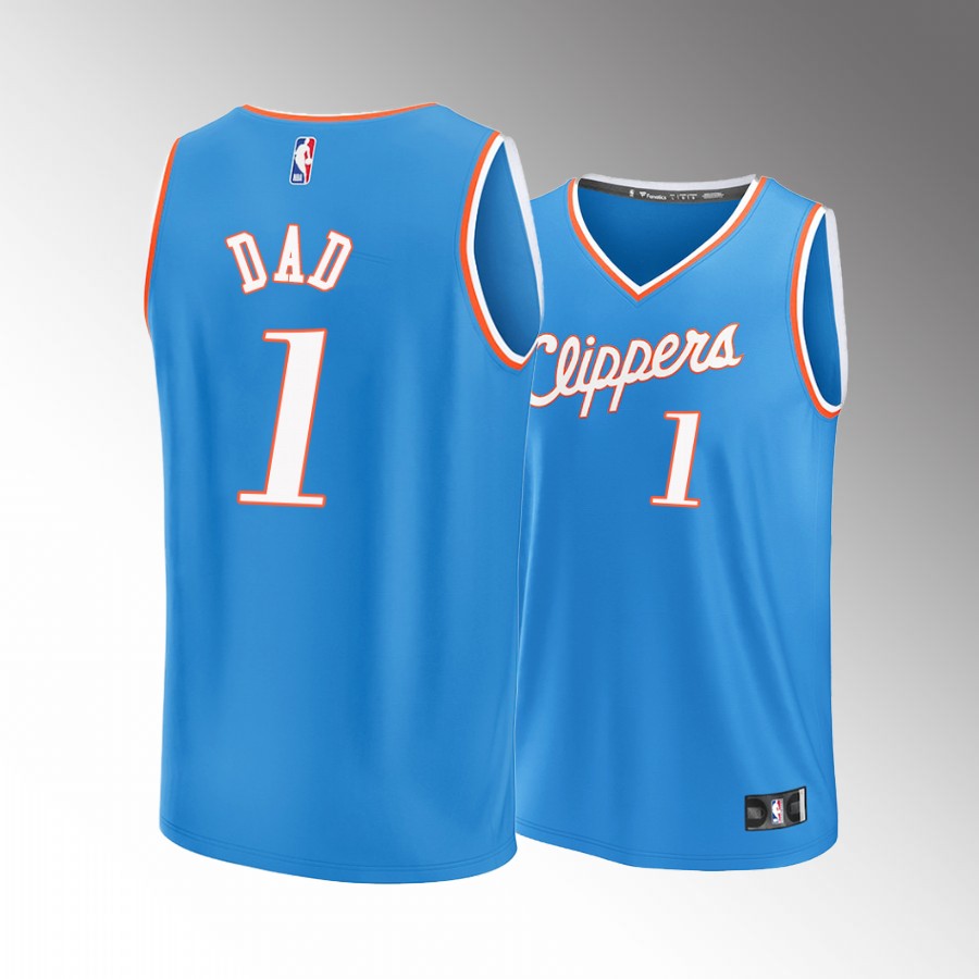 2022 Fathers Day Gift LA Clippers Greatest Dad Jersey Blue #1 chioce