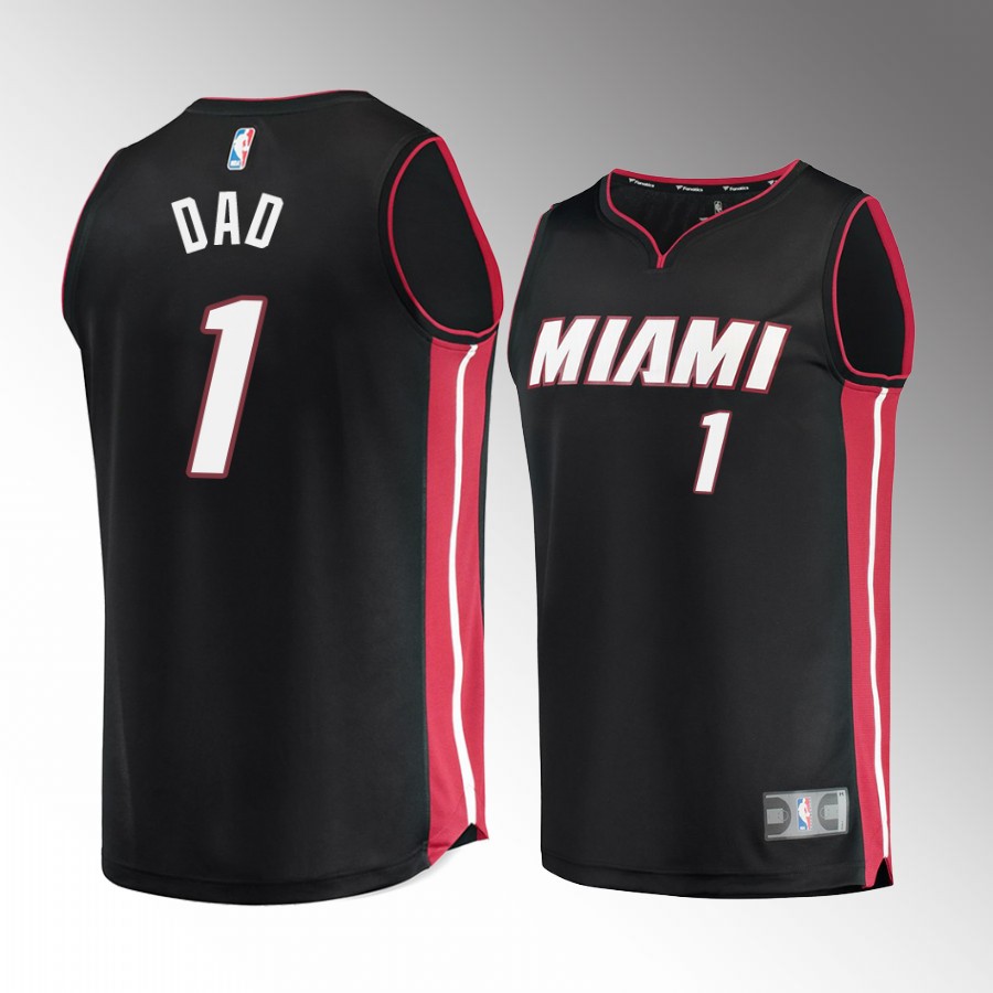 2022 Fathers Day Gift Miami Heat Greatest Dad Jersey Black #1 chioce