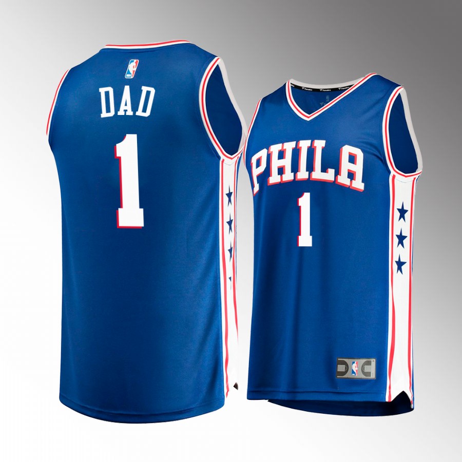 2022 Fathers Day Gift Philadelphia 76ers Greatest Dad Jersey Royal #1 chioce