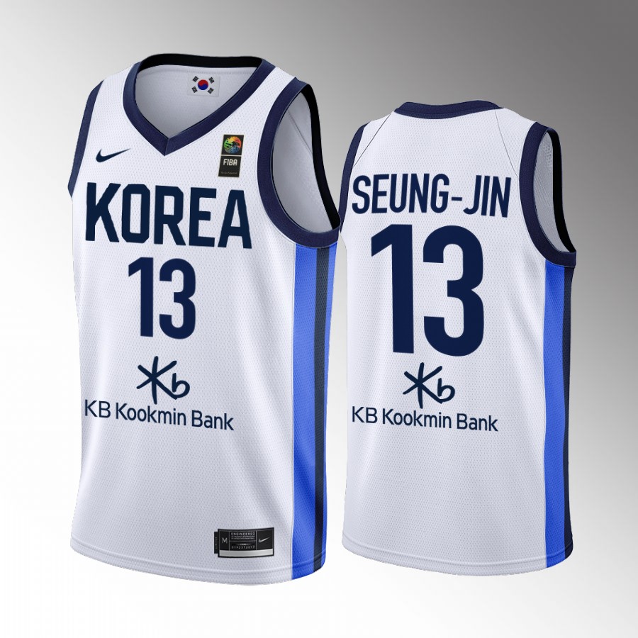 2022 FIBA World Cup South Korea #13 Ha Seung-Jin Men Jersey White Home