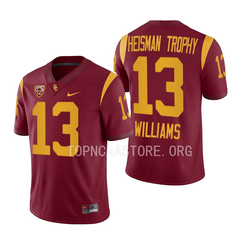 2022 Heisman Trophy Winner Caleb Williams USC Trojans #13 Cardinal Special Jersey Men's