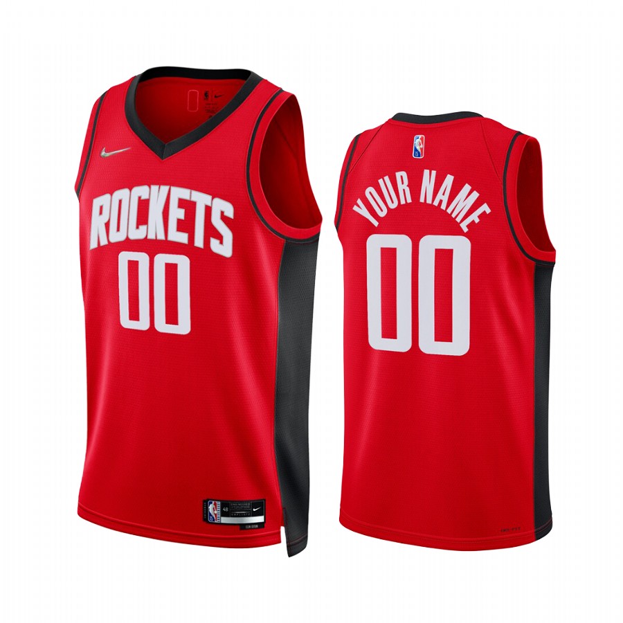 2022 Houston Rockets Custom Red Icon Edition #00 Jersey