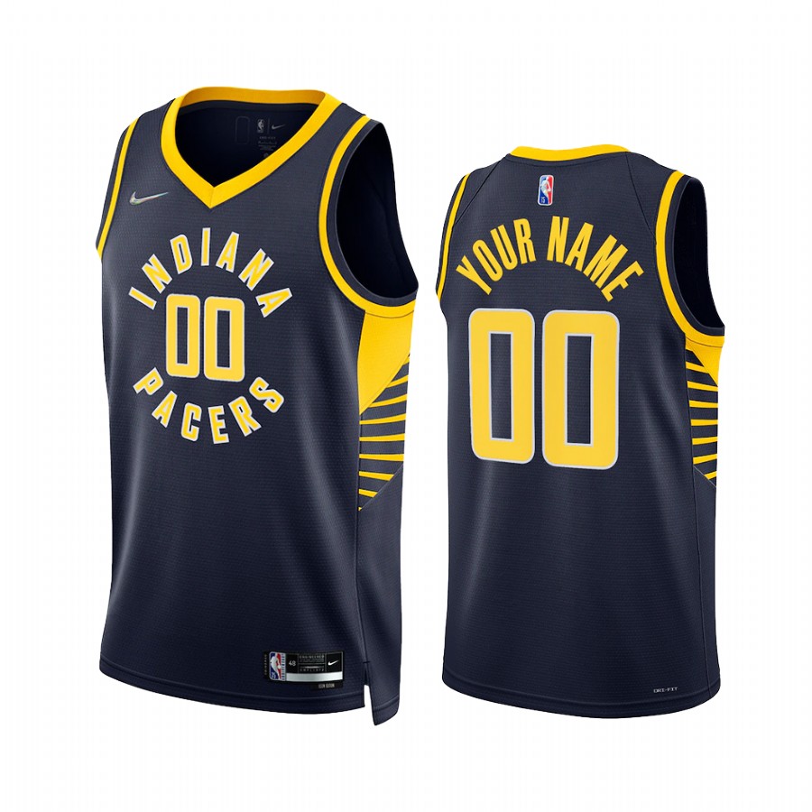 2022 Indiana Pacers Custom Navy Icon Edition #00 Jersey