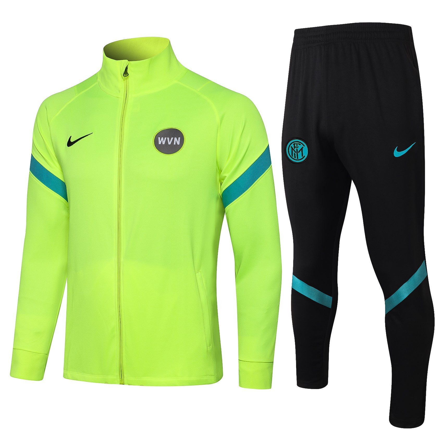 2022 Inter Milan Fluorescent Green Training Anthem Jacket Tracksuit