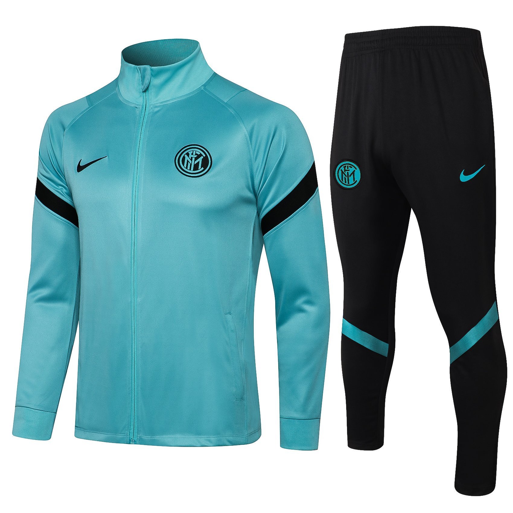 2022 Inter Milan Turtleneck Green Training Anthem Jacket Tracksuit